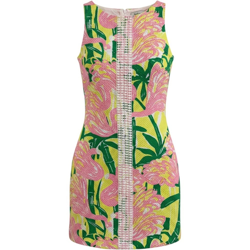 Lilly Pulitzer for Target Shift Dress Women XL Pink Flamingo Tropical Preppy